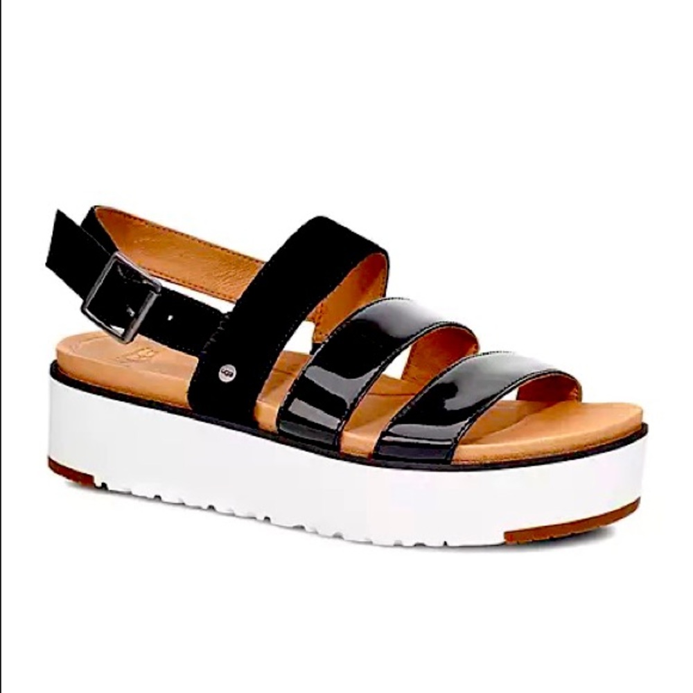 UGG Braelynn black platform sandals. Size 11